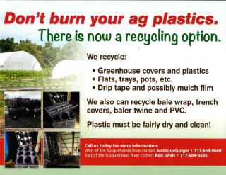Don't burn your ag plastics